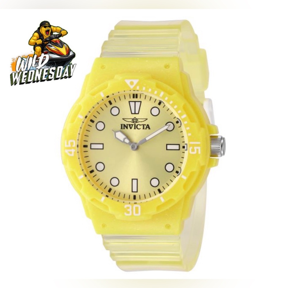 5/$35 NWT Invicta Celestial Cloud Women's Watch - 35mm, Transparent, Yellow